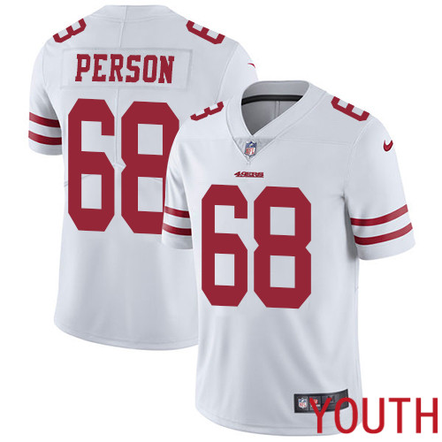San Francisco 49ers Limited White Youth Mike Person Road NFL Jersey 68 Vapor Untouchable